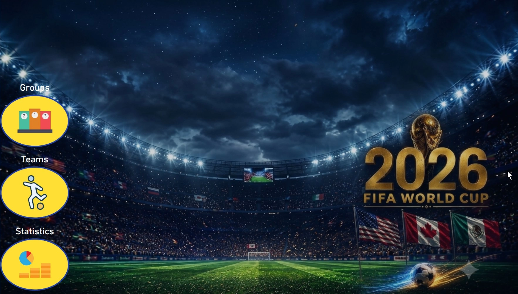 اسکرین‌شات ۳ از داشبورد جام جهانی فوتبال 2026