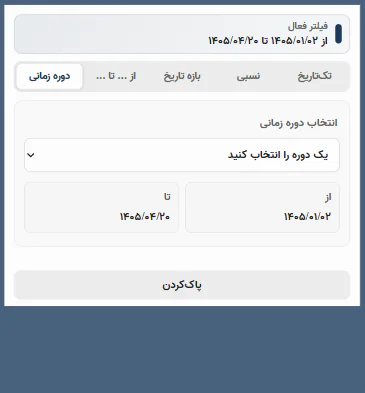 انتخاب دوره های زمانی در پاور بی آی با تاریخ شمسی